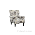 Fauteuil d'appoint gris à accoudoirs multi-tissus
